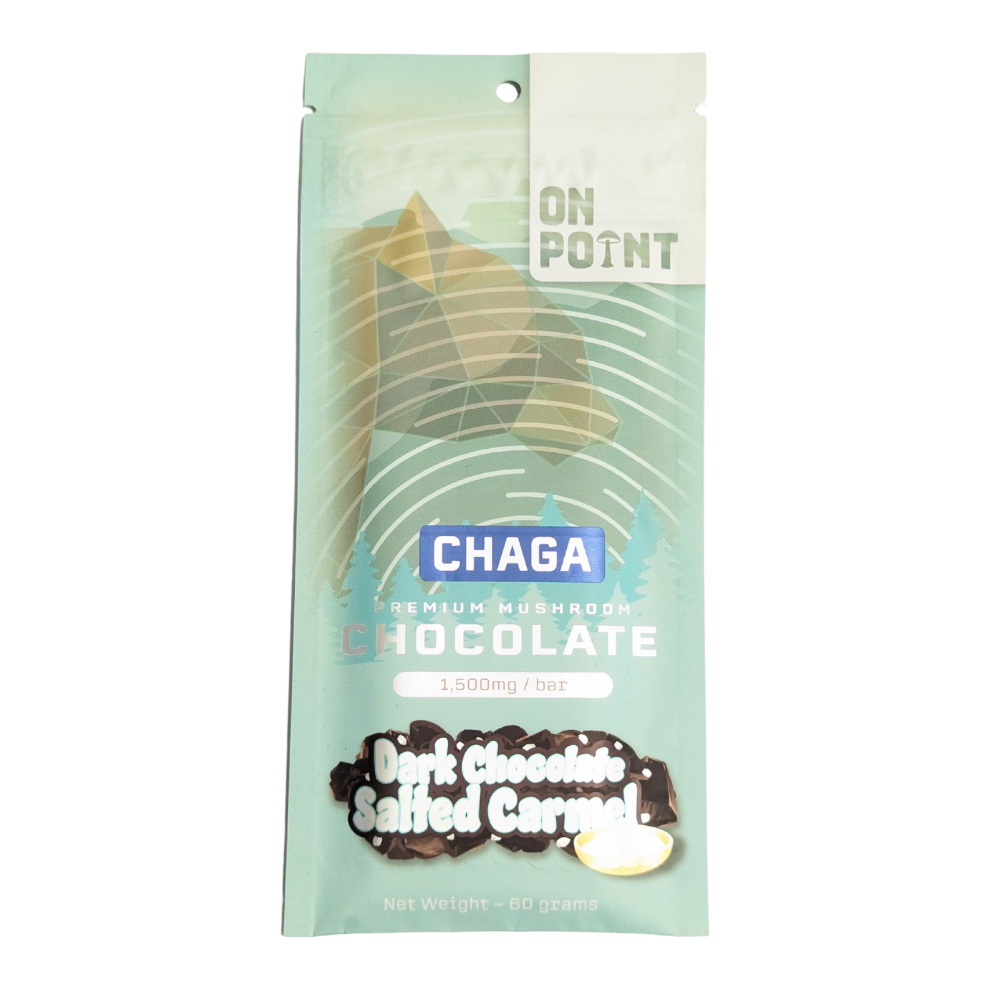 ON POINT Chaga Dark Chocolate Salted Caramel Overall Health Bar