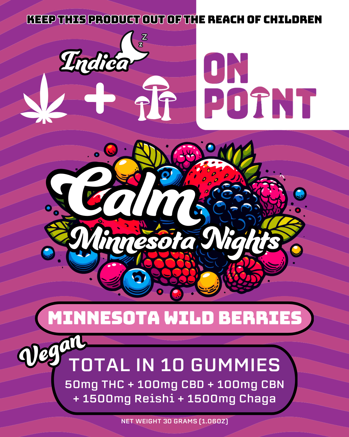 On Point : Minnesota Mixed Berry - Calm Minnesota Nights Vegan Gummies