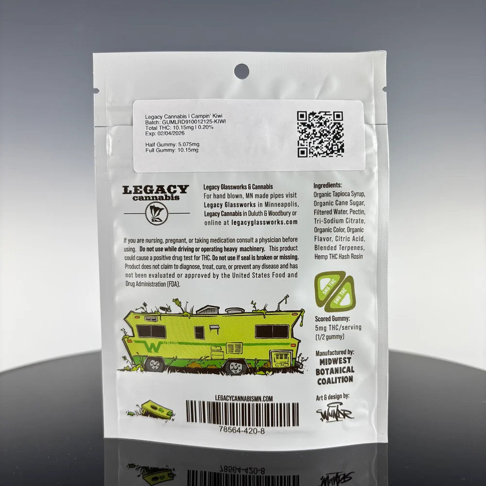 Legacy HASH ROSIN Campin' Kiwi- 50mg THC