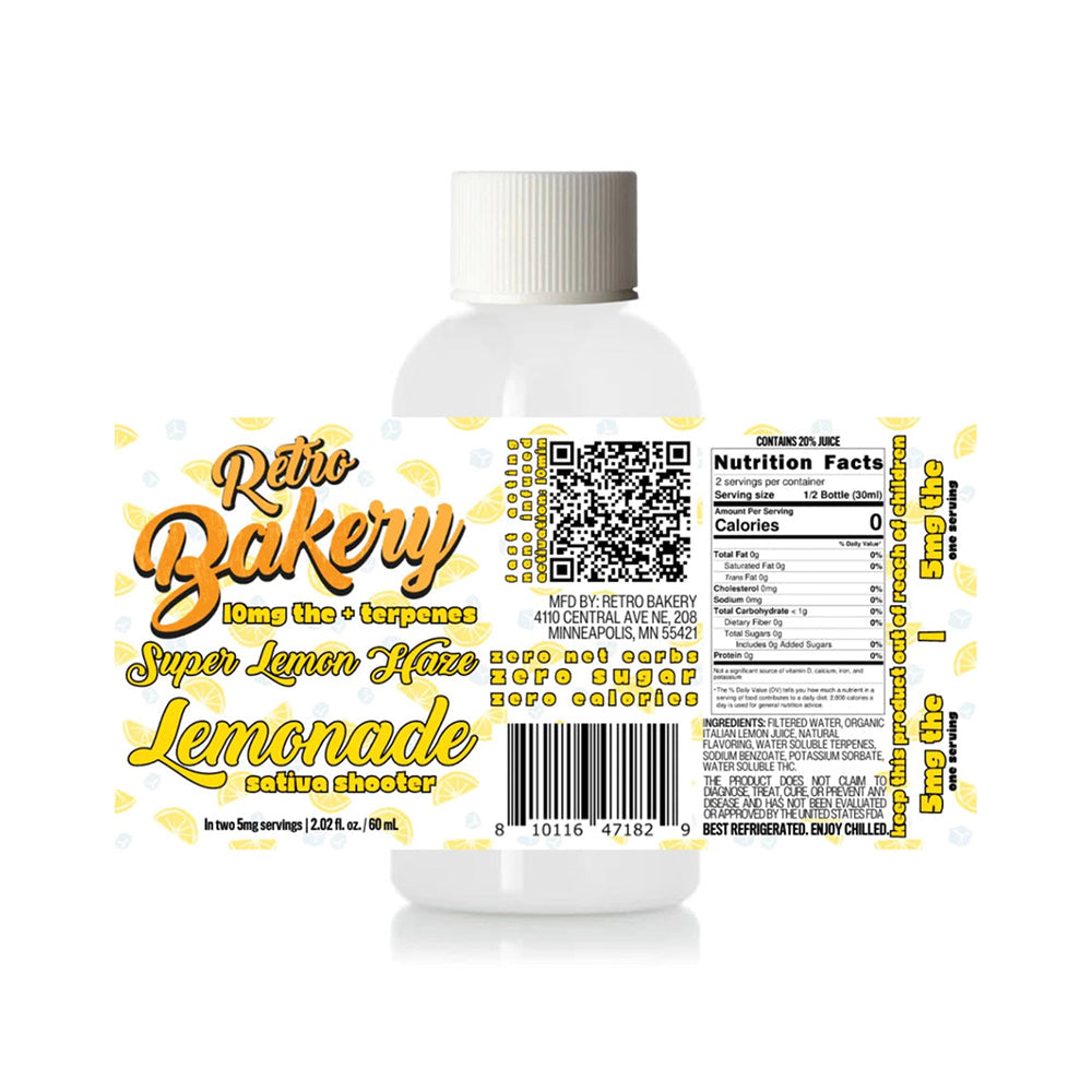 Retro Bakery 10MG THC SHOT - SUPER LEMON HAZE LEMONADE - SATIVA