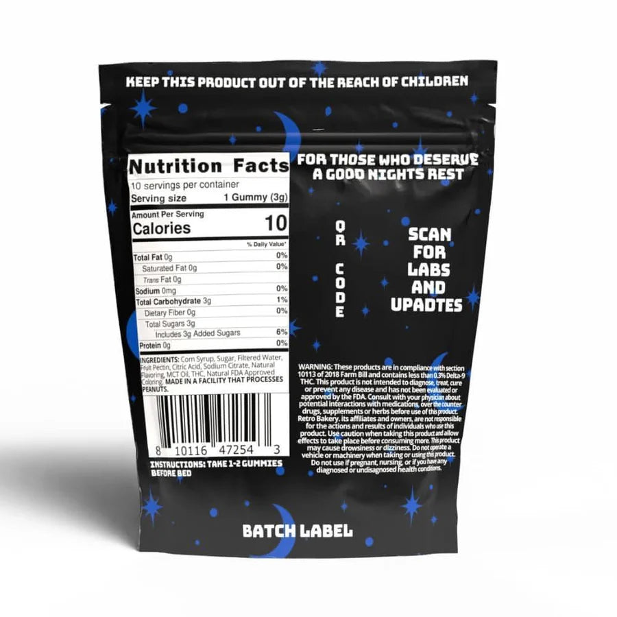 Retro Bakery- Retro Nights CBD + CBN Gummies (Zero THC)