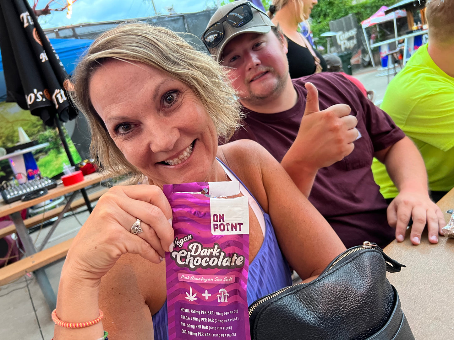 On Point Dark Chocolate Sea Salt THC and Fungi bar