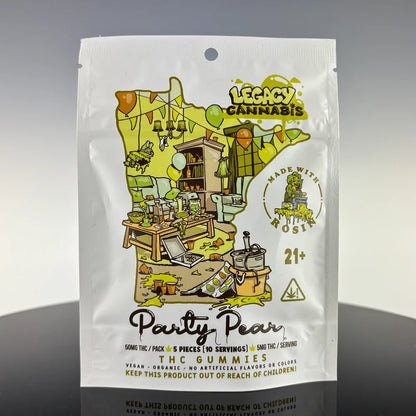 Legacy HASH ROSIN Party Pear Gummies 50mg THC