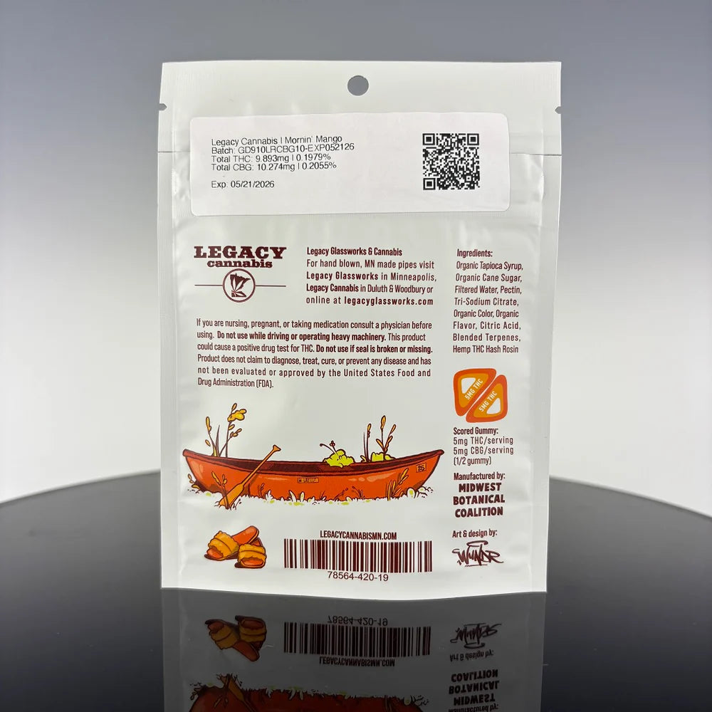 Legacy HASH ROSIN Mornin' Mango CBG Gummies 50mg THC