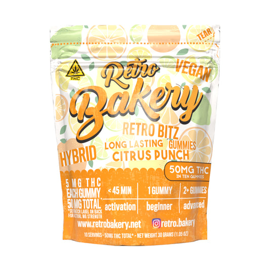 Retro Bakery 50MG FAST ACTING VEGAN THC GUMMY BITZ - CITRUS PUNCH