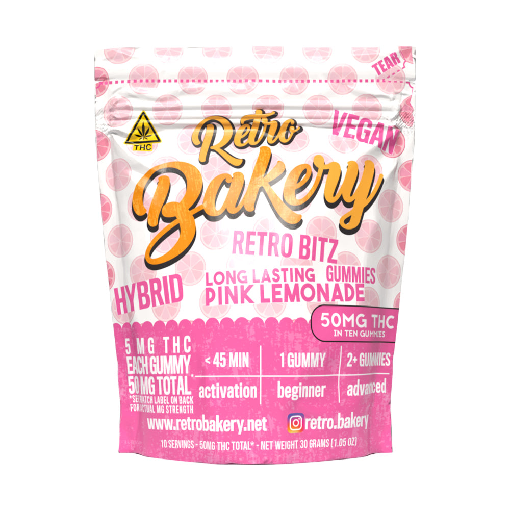 Retro Bakery 50MG FAST ACTING VEGAN THC GUMMY BITZ - SOUR PINK LEMONADE
