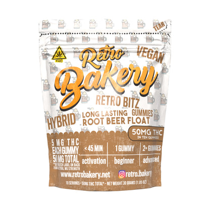 Retro Bakery 50MG FAST ACTING VEGAN THC GUMMY BITZ - ROOT BEER FLOAT