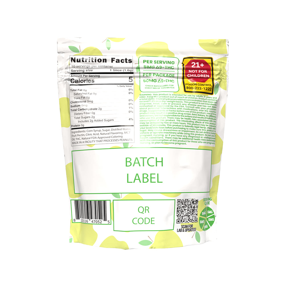 Retro Bakery 50MG FAST ACTING VEGAN THC GUMMY WHEELS - SOUR APPLE