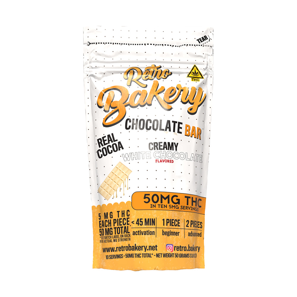 Retro Bakery 50MG CREAMY WHITE CHOCOLATE BAR - 10 PIECES