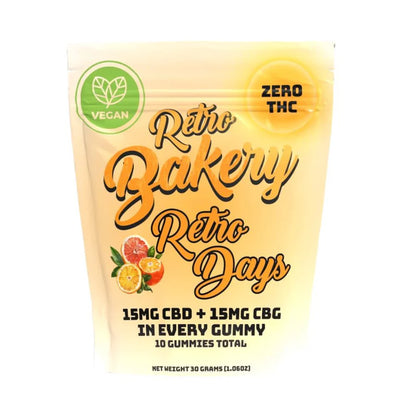 Retro Bakery- Retro Days CBD + CBG Gummies (Zero THC)