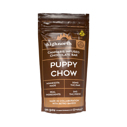 Highnorth 50MG THC PEANUT BUTTER PUPPY CHOW MILK CHOCOLATE BAR - 10 PIECES