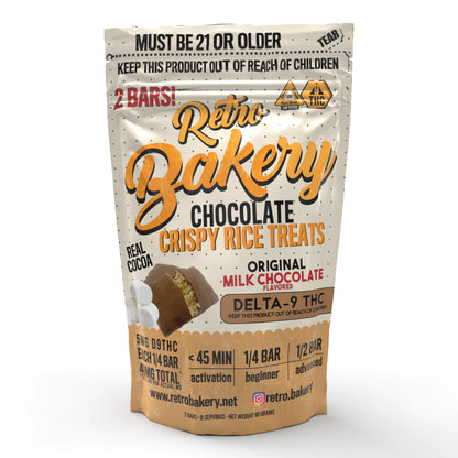 Retro Bakery CHOCOLATE COVERED CRISPY RICE TREATS - 2 PACK - 40MG THC