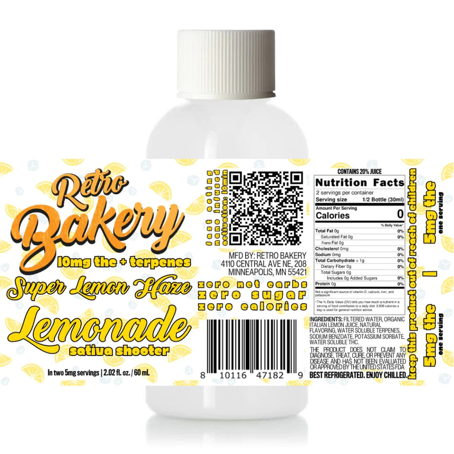 Retro Bakery 10MG THC SHOT - SUPER LEMON HAZE LEMONADE - SATIVA