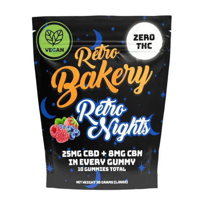 Retro Bakery- Retro Nights CBD + CBN Gummies (Zero THC)