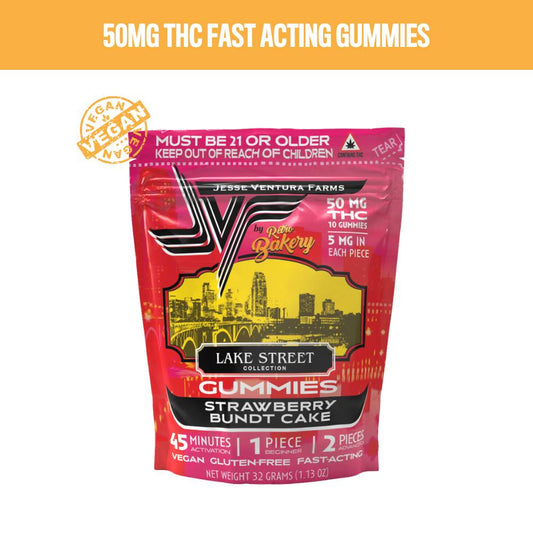 STRAWBERRY BUNDT CAKE VEGAN GUMMIES - 10PK 50MG THC